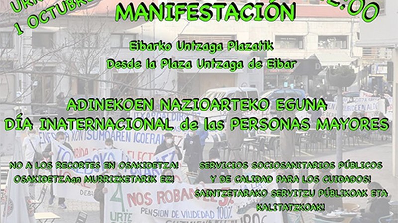 Debabarreneko pentsiodunek manifestazioa deitu dute biharko, 12:00etan Untzagatik abiatuta