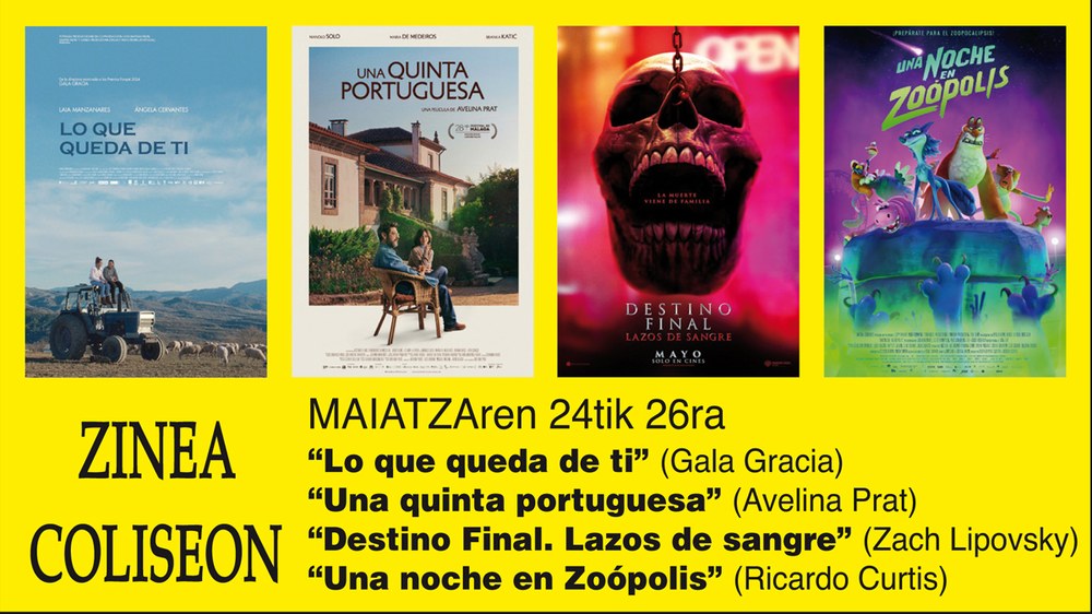 “Destino Final. Lazos de sangre” Coliseoko asteburuko zine-egitarauan