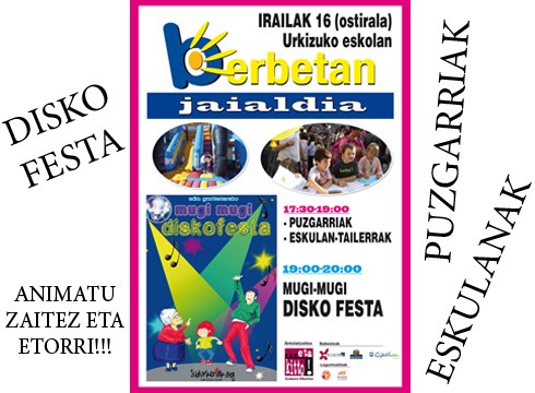 Disko festa, puzgarriak eta eskulanak barixakuko BERBETAN jaialdian