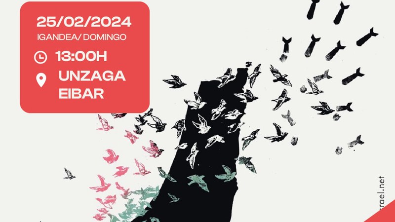 Domeka eguerdian Palestinari elkartasuna adierazteko manifestazioa egingo da