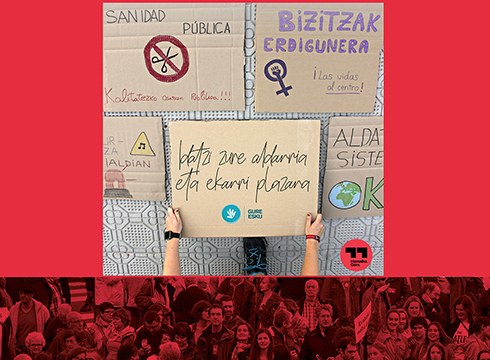 Domekan Untzaga plaza aldarriz bete nahi du Hamaika Gara mugimenduak