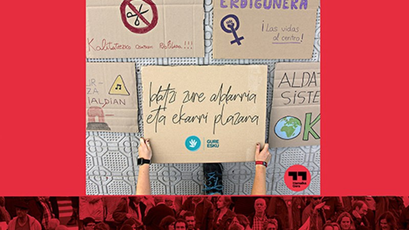 Domekan Untzaga plaza aldarriz bete nahi du Hamaika Gara mugimenduak