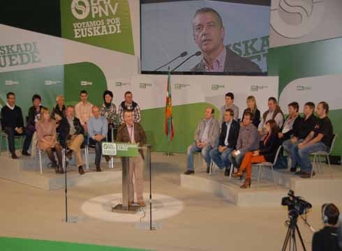 EAJ alderdiaren ekitaldi politikoa martitzenean Untzagan