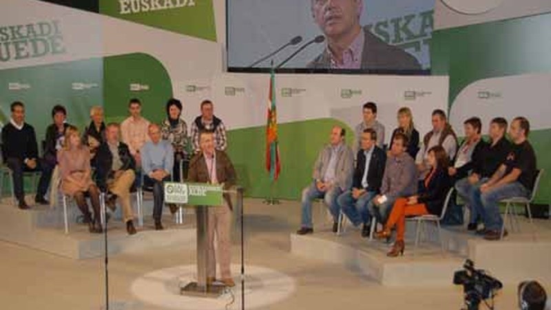 EAJ alderdiaren ekitaldi politikoa martitzenean Untzagan