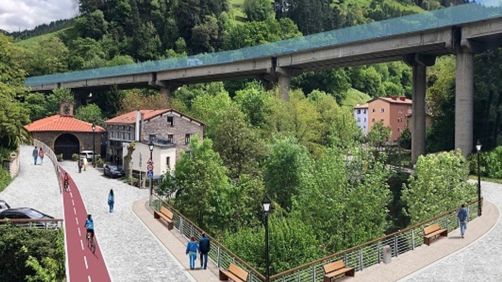 Eibarko EAJ-PNVk Murrategiko obrak baliatu nahi ditu bidegorria Azitaingo autobide-sarbidetik desbideratzeko