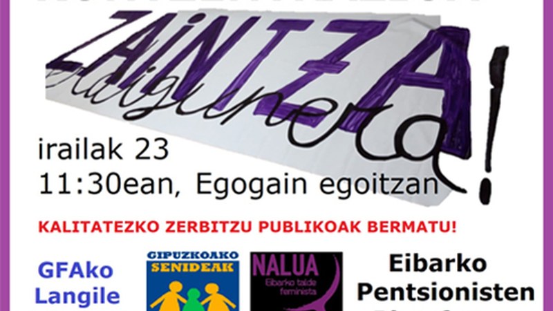 Egogain gerontologikoko langileek kontzentrazioa antolatu dute 23an