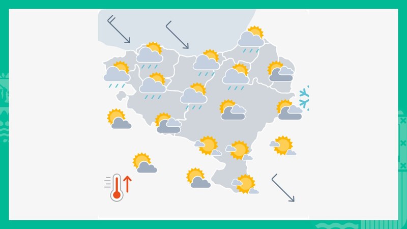 Egunaren lehenengo partean trumoi-ekaitzak izan daitezke