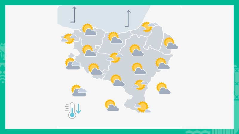 EGURALDIA | Egunaren amaieran hodei trinkoagoak agertuko dira eta euritara joko du