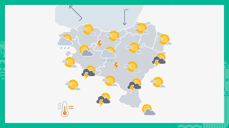 EGURALDIA | Egunaren bigarren zatian zaparrada trumoitsuak bota ditzake