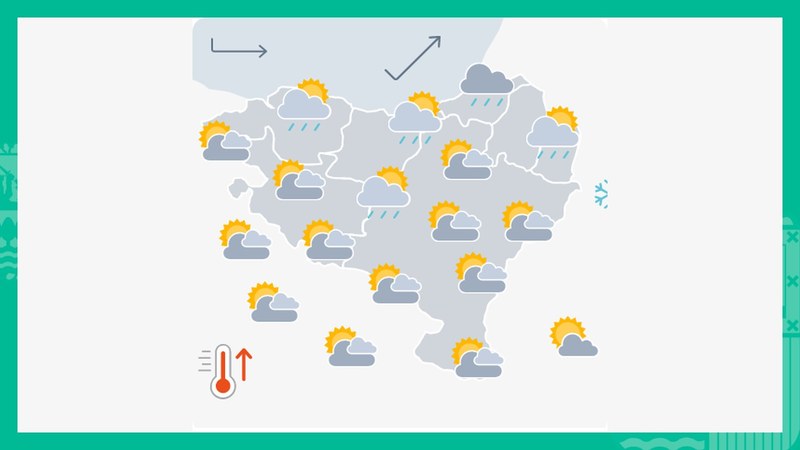 EGURALDIA | Egunaren lehen partean euri txiki-ertaina egingo du, baina arratsaldean atertzera egingo du