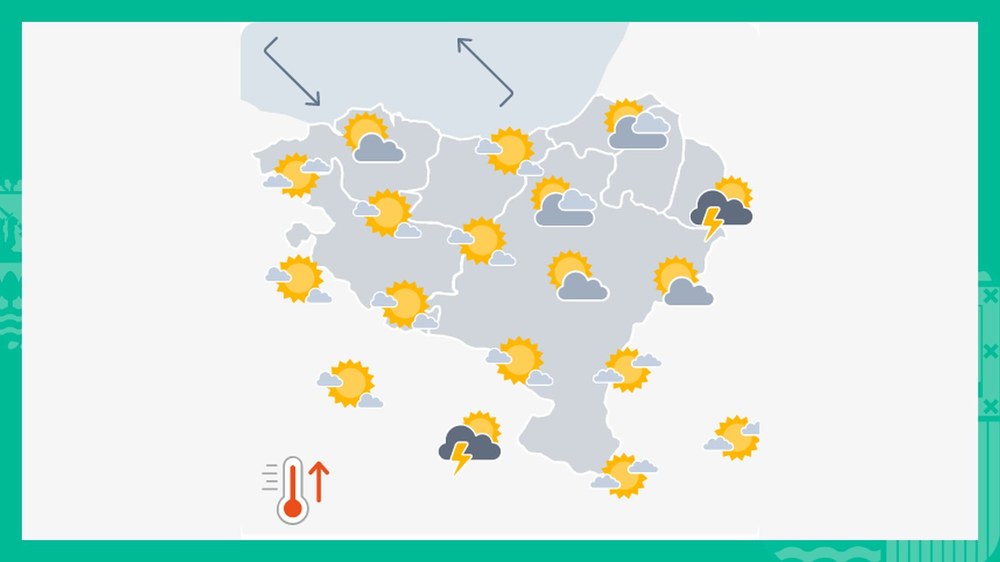 EGURALDIA | Eguzkia egingo du egunean zehar, baina gauean zaparradak bota ditzake