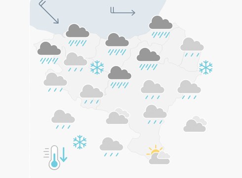 EGURALDIA | Euria barra-barra egingo du egun guztian zehar