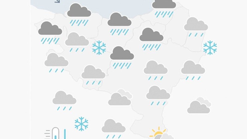 EGURALDIA | Euria barra-barra egingo du egun guztian zehar