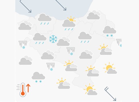 EGURALDIA | Euria egingo du eguerditik aurrera eta tenperatura maximoak igo egingo dira