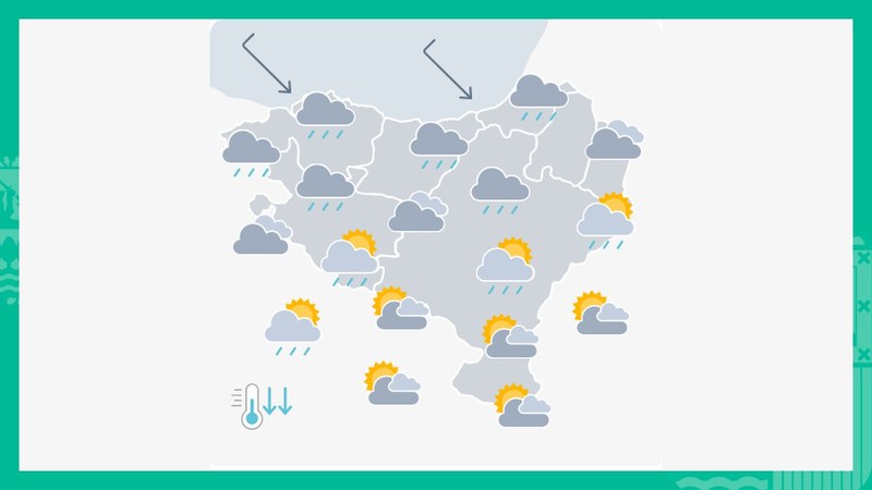 EGURALDIA | Euria egingo du egunaren erdiko orduetan