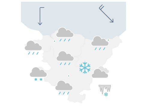 EGURALDIA | Euria egingo du eta tenperatura jaitsi egingo da