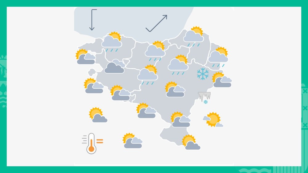 EGURALDIA | Euria egingo du noizbehinka, batez ere arratsalde-gau partean