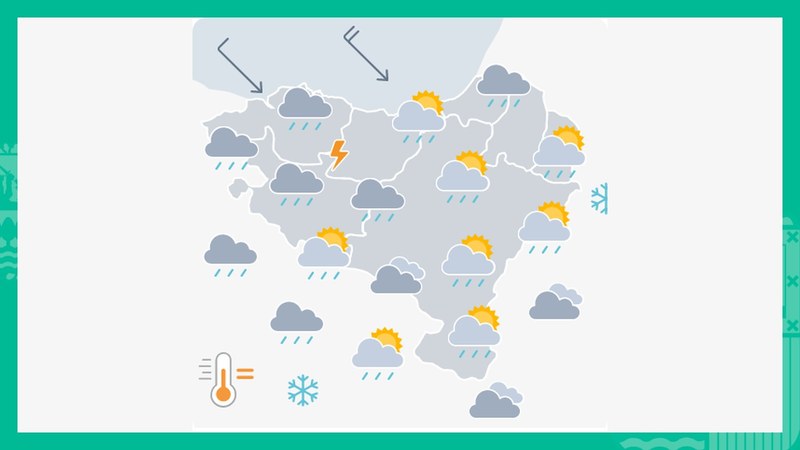 EGURALDIA | Euria izango da nagusi astearen hasieran