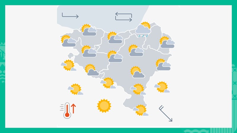 EGURALDIA | Hodeitsu egongo da orkorrean, baina ostarteak zabalduko dira egunak aurrera egin ahala