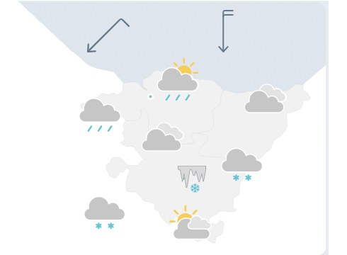 EGURALDIA | Hotza eta hodeiak nagusi astelehenean