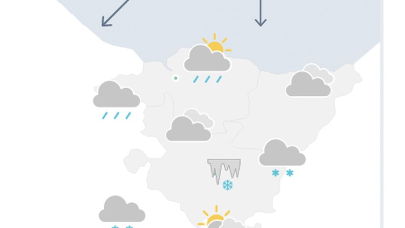 EGURALDIA | Hotza eta hodeiak nagusi astelehenean