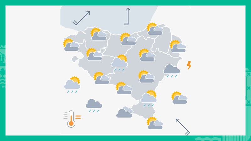 EGURALDIA | Oso hodeitsu egongo da eta zaparradaren bat bota lezake