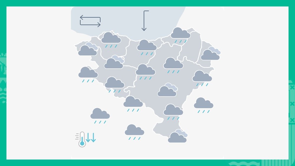 EGURALDIA | Zerua estalita egongo da eta euria egingo du
