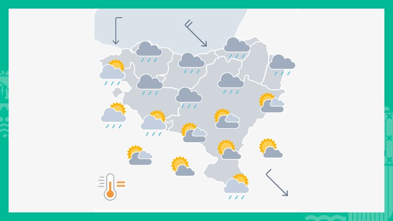 EGURALDIA | Zerua estalita egongo da eta euria egingo dzekae