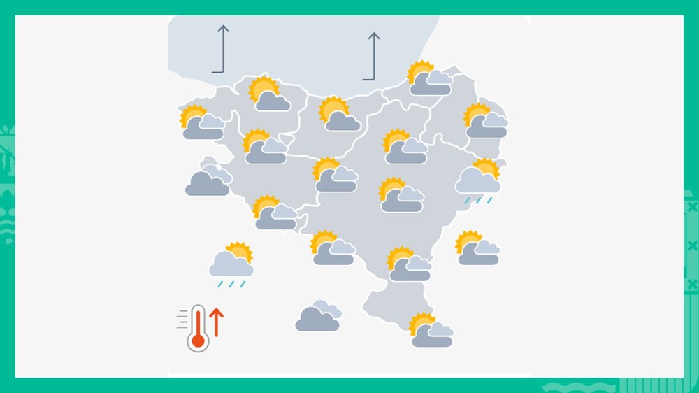 EGURALDIA | Zerua hodeitsu egongo da eta euria egin dezake noizbehinka