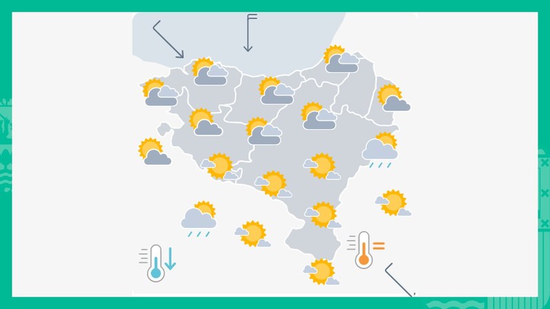 EGURALDIA | Zerua hodeitsu egongo da eta zaparradak bota ditzake