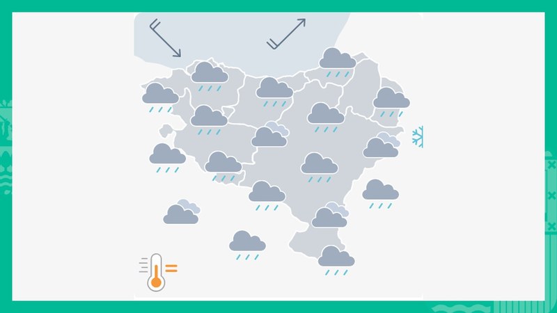 EGURALDIA | Zerua oso hodeitsu egongo da eta euria egingo du, batez ere egunaren bigarren partean