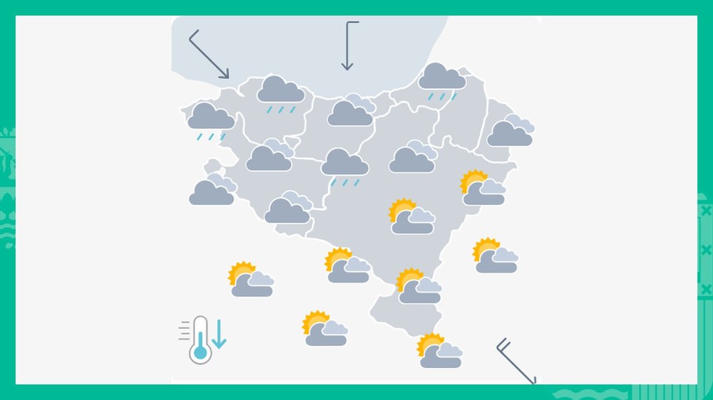 EGURALDIA | Zerua oso hodeitsu egongo da eta euria egingo du noizbehinka