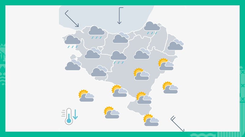 EGURALDIA | Zerua oso hodeitsu egongo da eta euria egingo du noizbehinka