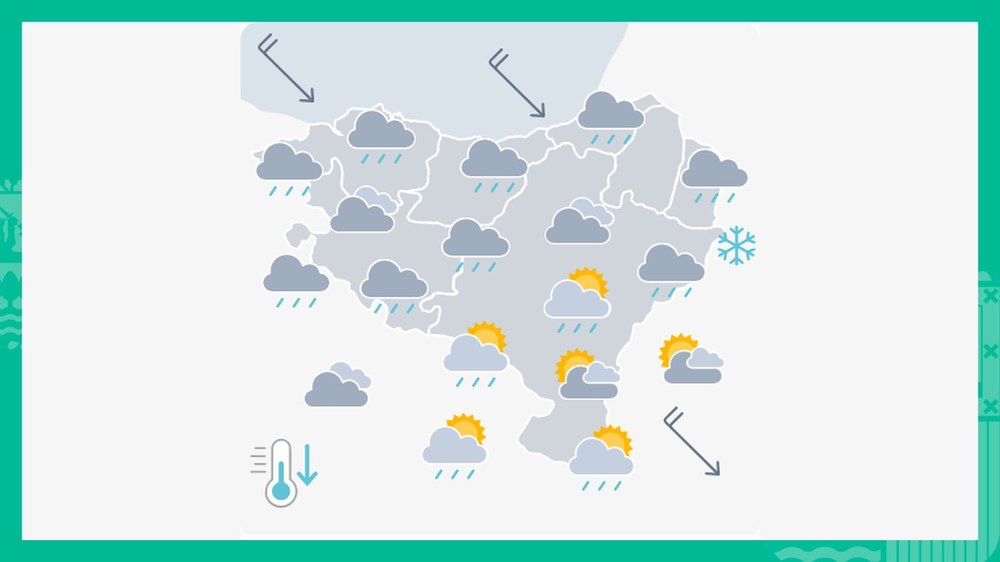 EGURALDIA | Zerua oso hodeitsu egongo da eta euria egingo du