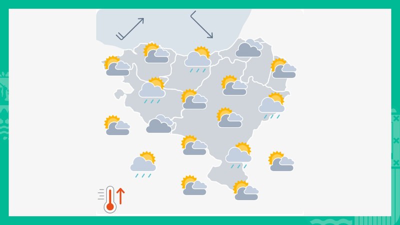 EGURALDIA | Zerua oso hodeitsu egongo da eta iluntzean euria egingo du