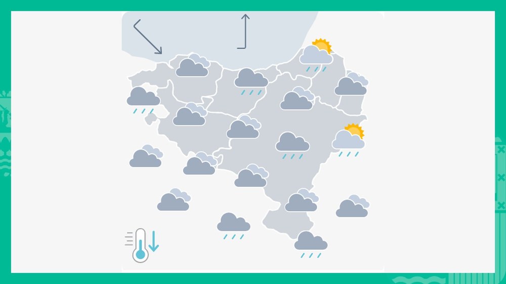EGURALDIA | Zerua oso hodeitsu egongo da eta noizbehinka euri txikia egingo du