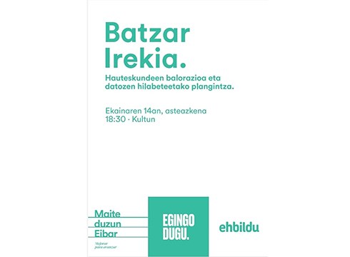 EH Bilduk batzar irekia antolatu du gaur arratsalderako