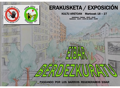 “Eibar berdezkuratu!” erakusketa zabalduko dute gaur Ekialdea Bai auzo elkartekoek Topalekuan
