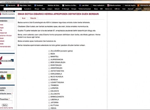 Eibar definitzeko berba lehiaketa aurrera doa