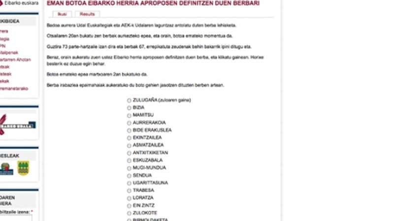 Eibar definitzeko berba lehiaketa aurrera doa