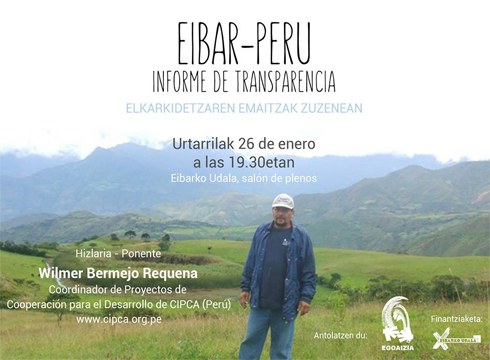 Eibar-Peru kooperazio proiektuaren berri emateko hitzaldia gaur udaletxean
