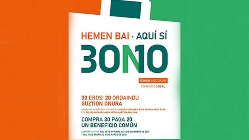 Eibarko 80 saltoki baino gehiagotan eskainiko dute 10 euroko deskontua 30 euroko erosketa bakoitzeko