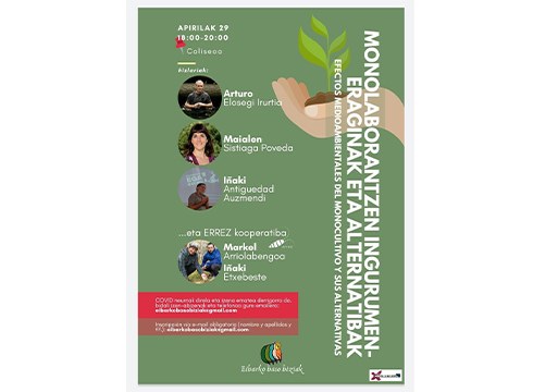 Eibarko Baso Biziak taldeak monolaborantzen inguruko mahai-ingurua antolatu du lau aditurekin