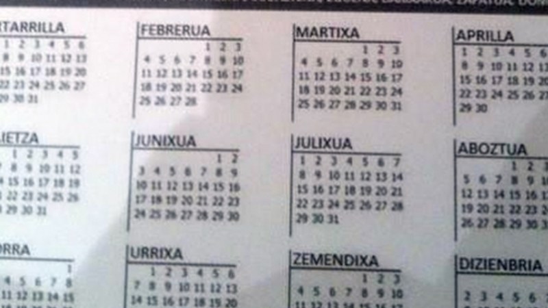 Eibarko euskaran idatzitako egutegiak doan banatuko ditu Ustekabek