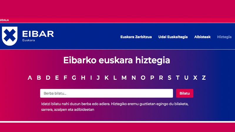 Eibarko euskararen hiztegia berritu du Eibarko Euskara Sailak CodeSyntax enpresarekin batera