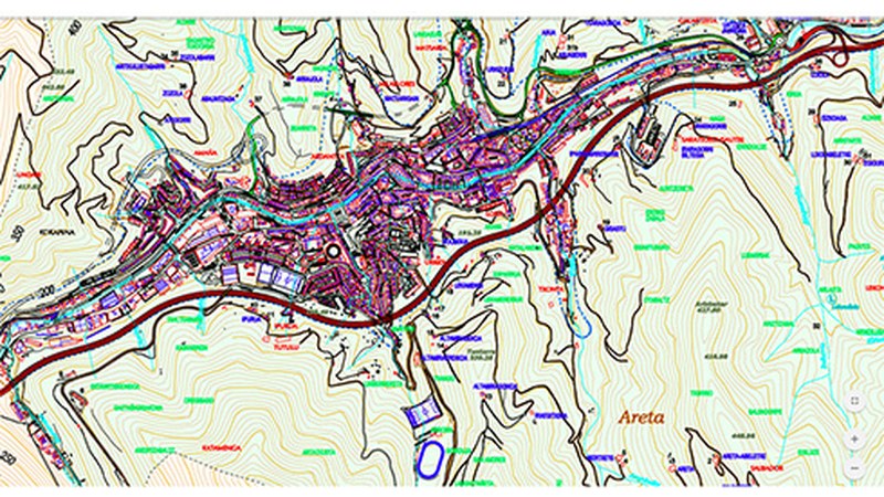 Eibarko mugak xehetasunez jasotzen duen mapa toponimikoa eskuragarri ipini dute