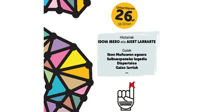 Eibarko Sarek antolatutako hitzaldia gaur Portalean