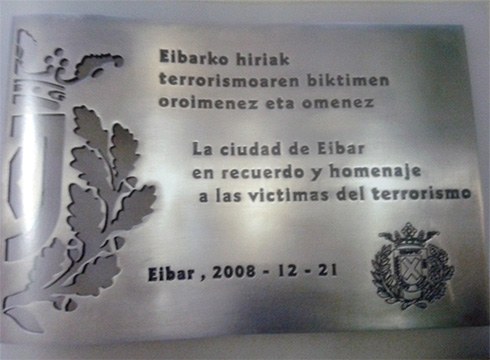 Eibarko Udalak eguaztenean gogoratuko ditu terrorismoaren biktimak