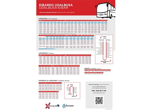 Eibarko Udalbuseko ordutegi berriak jarriko dira indarrean datorren astelehenean