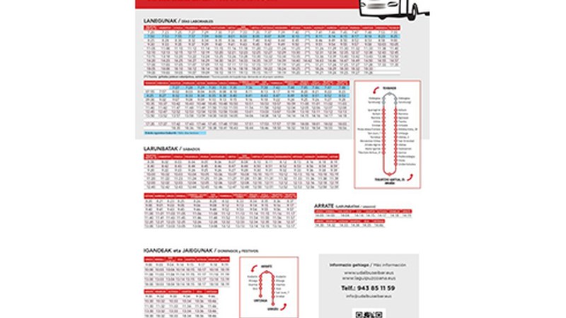 Eibarko Udalbuseko ordutegi berriak jarriko dira indarrean datorren astelehenean